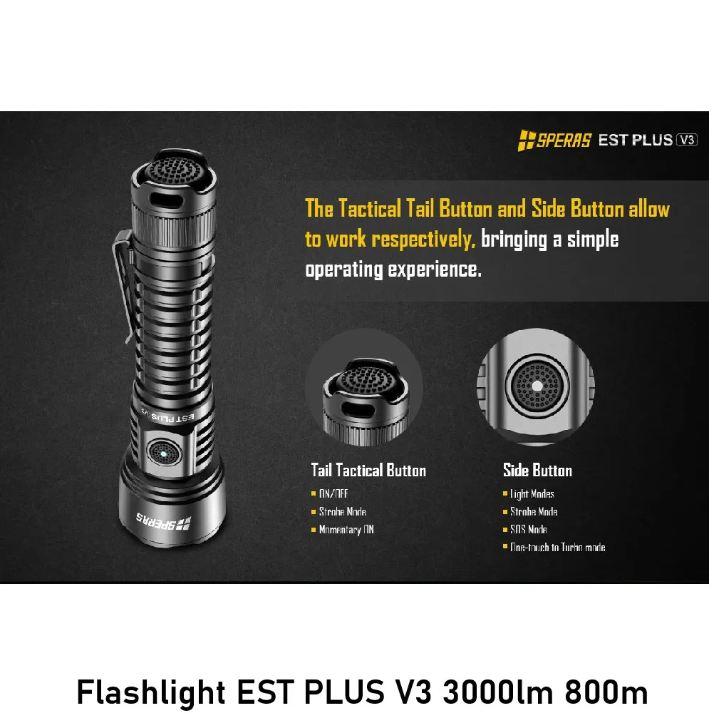 Flashlight EST PLUS V3 3000lm 800m pic 6.webp