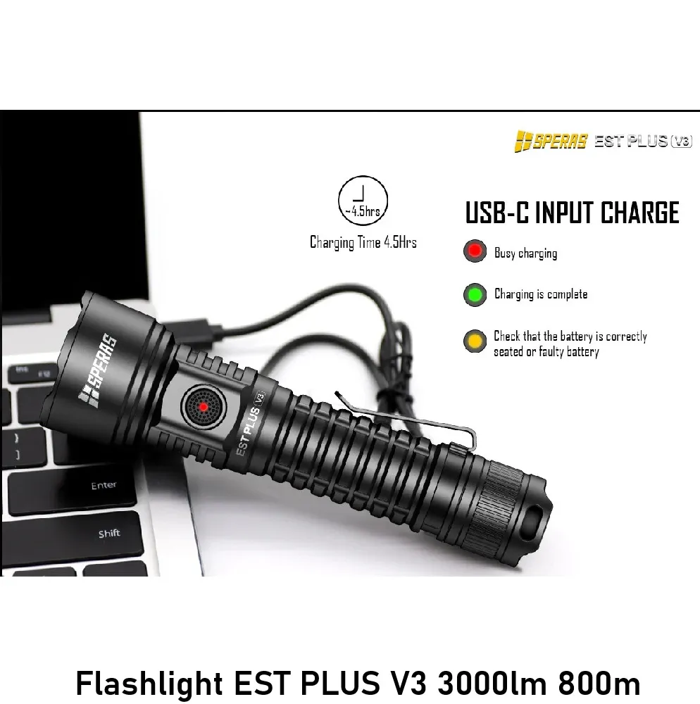 Flashlight EST PLUS V3 3000lm 800m pic 8.webp