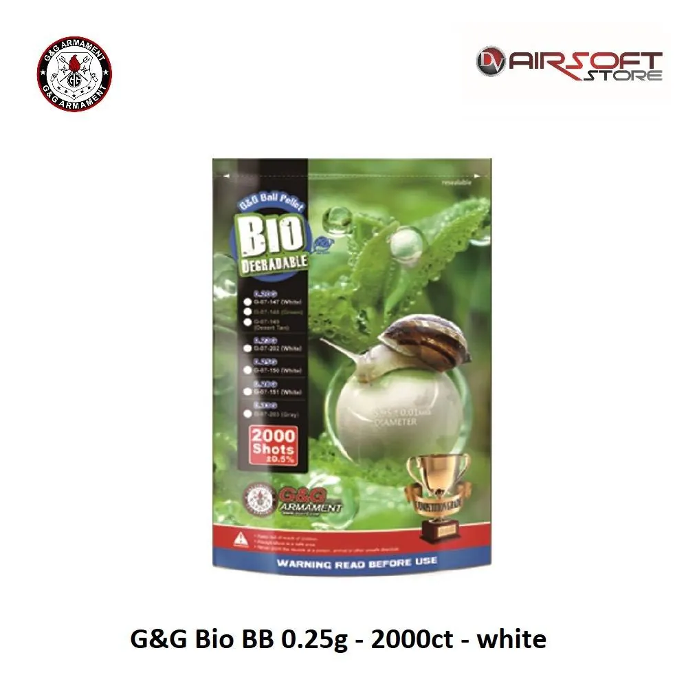 [2100000011537] G&G Bio BB 0.25g - 2000ct - white