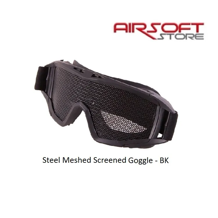 [2100000016624] Steel Meshed Screened Goggle - BK