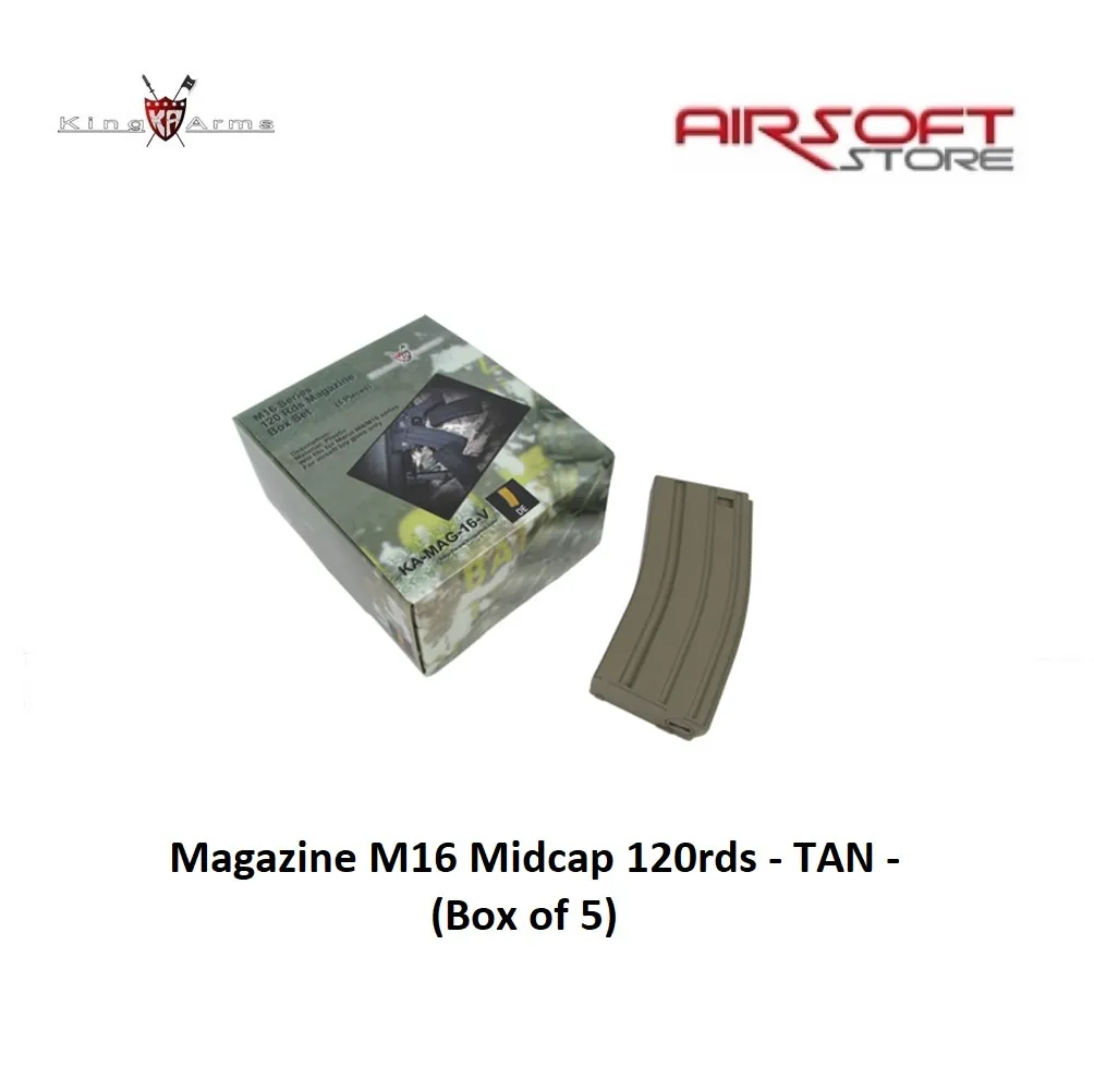 Magazine M16 Midcap 120rds - TAN - Box of 5