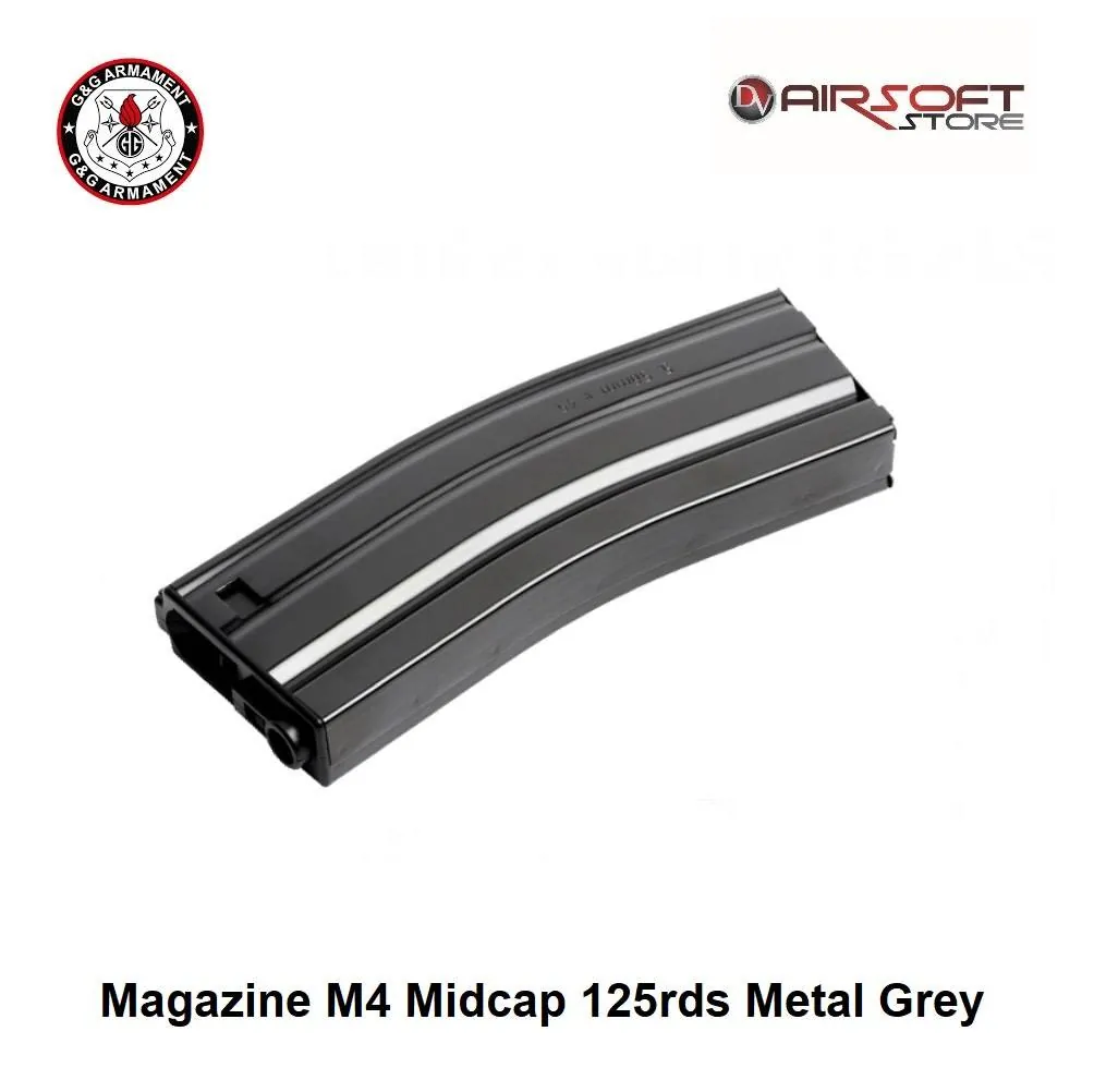 [2100000027644] Magazine M4 Midcap 125rds Metal Grey