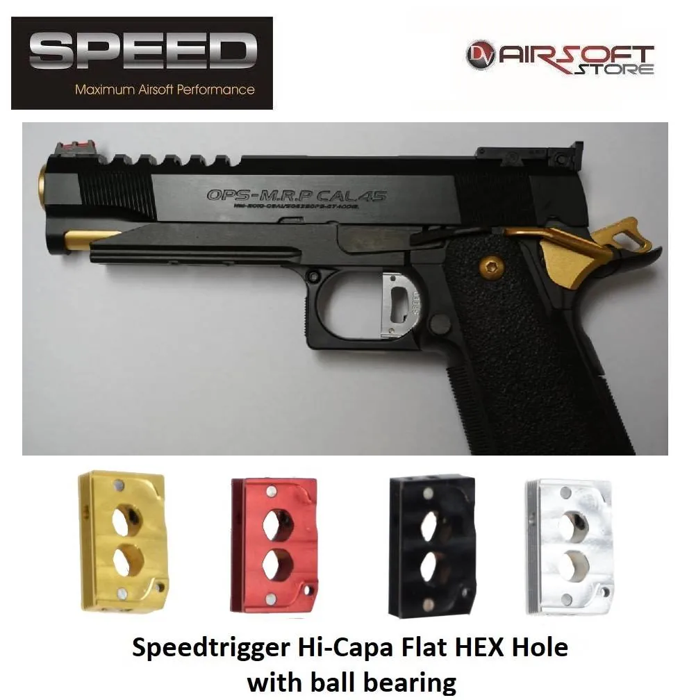 [2100000032129] TM Hi-Capa ball bearing trigger HEX Hole (flat) (Black)