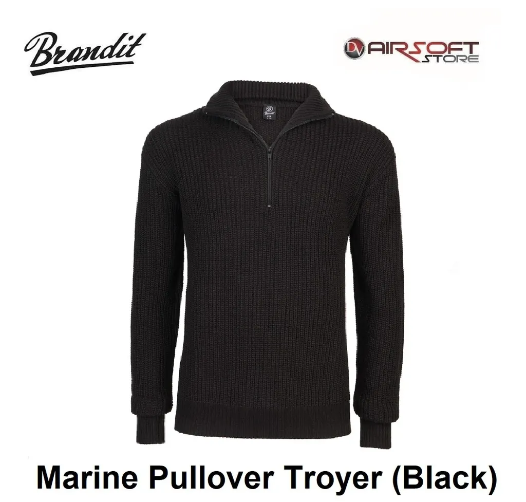 [2100000037681] Marine Pullover Troyer (Black)