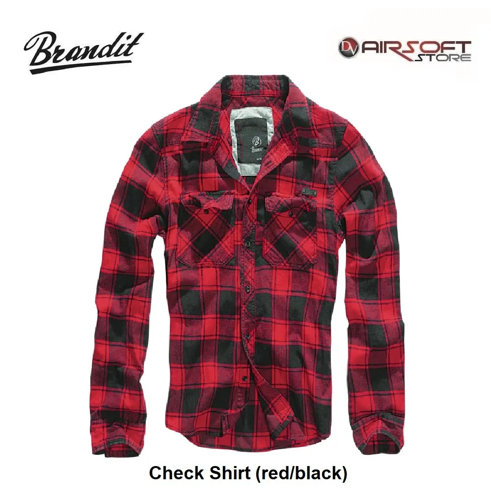 [2100000037940] Check Shirt (red/black) (L)
