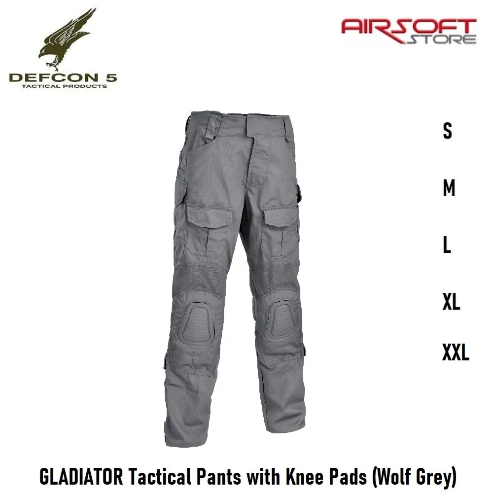 [2100000060641] GLADIATOR Tactical Pants with Knee Pads (Wolf Grey) (S)