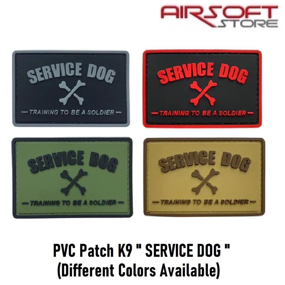 [2100000063871] PVC Patch K9 " SERVICE DOG " (Black / Grey)