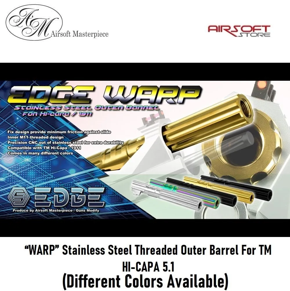 “WARP” Stainless Steel Threaded Outer Barrel For TM HI-CAPA 5.1