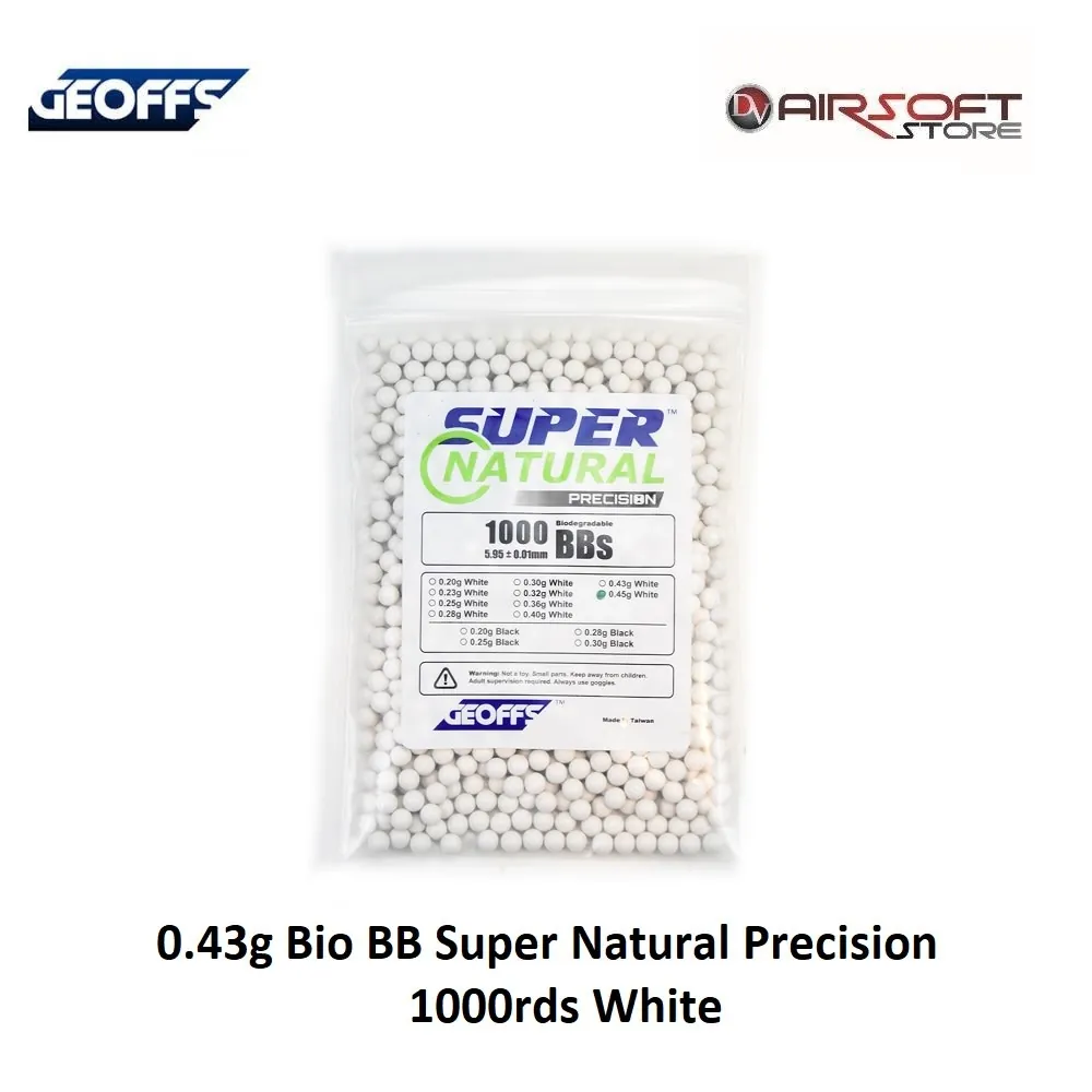 [2100000034703] 0.43g Bio BB Super Natural Precision 1000rds White