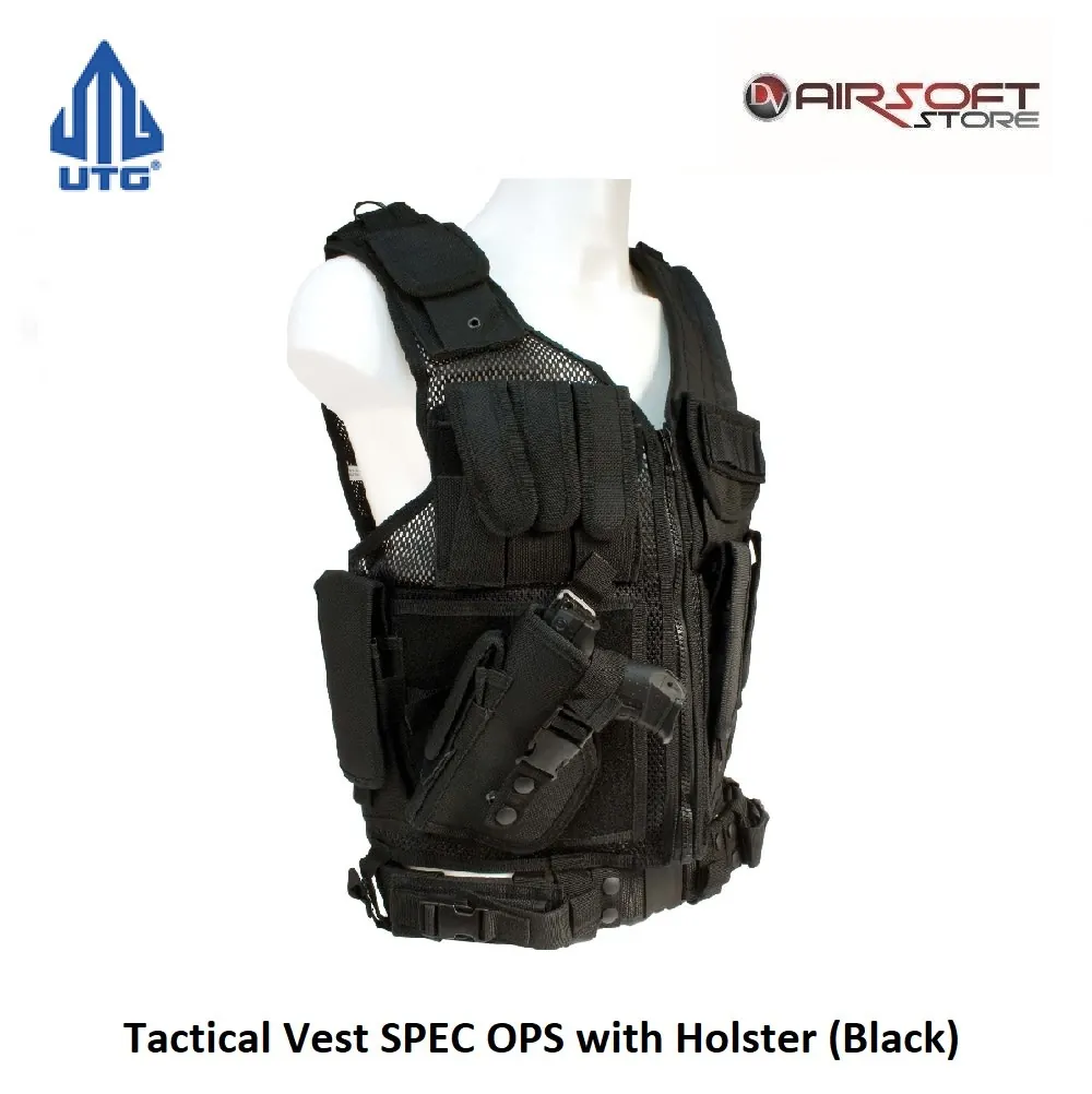 [2100000035311] Tactical Vest SPEC OPS with Holster (Black) left handed