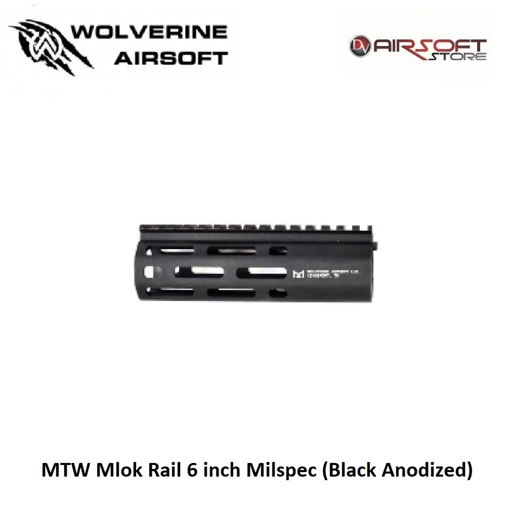 MTW Mlok Rail 6 inch Milspec (Black Anodized)