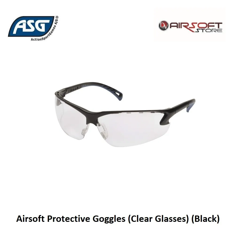 [2100000036547] Airsoft Protective Goggles (Clear Glasses) (Black)