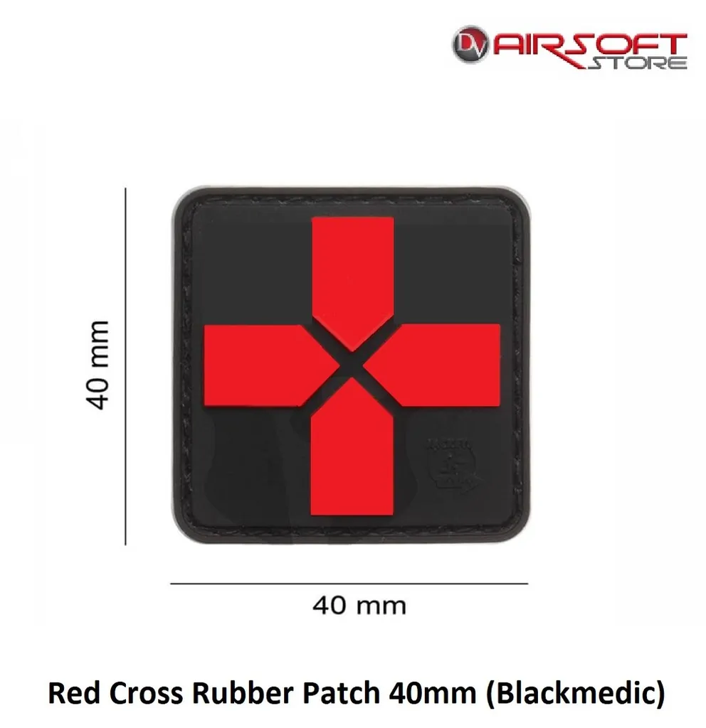 [2100000039289] Red Cross Rubber Patch 40mm (Blackmedic)