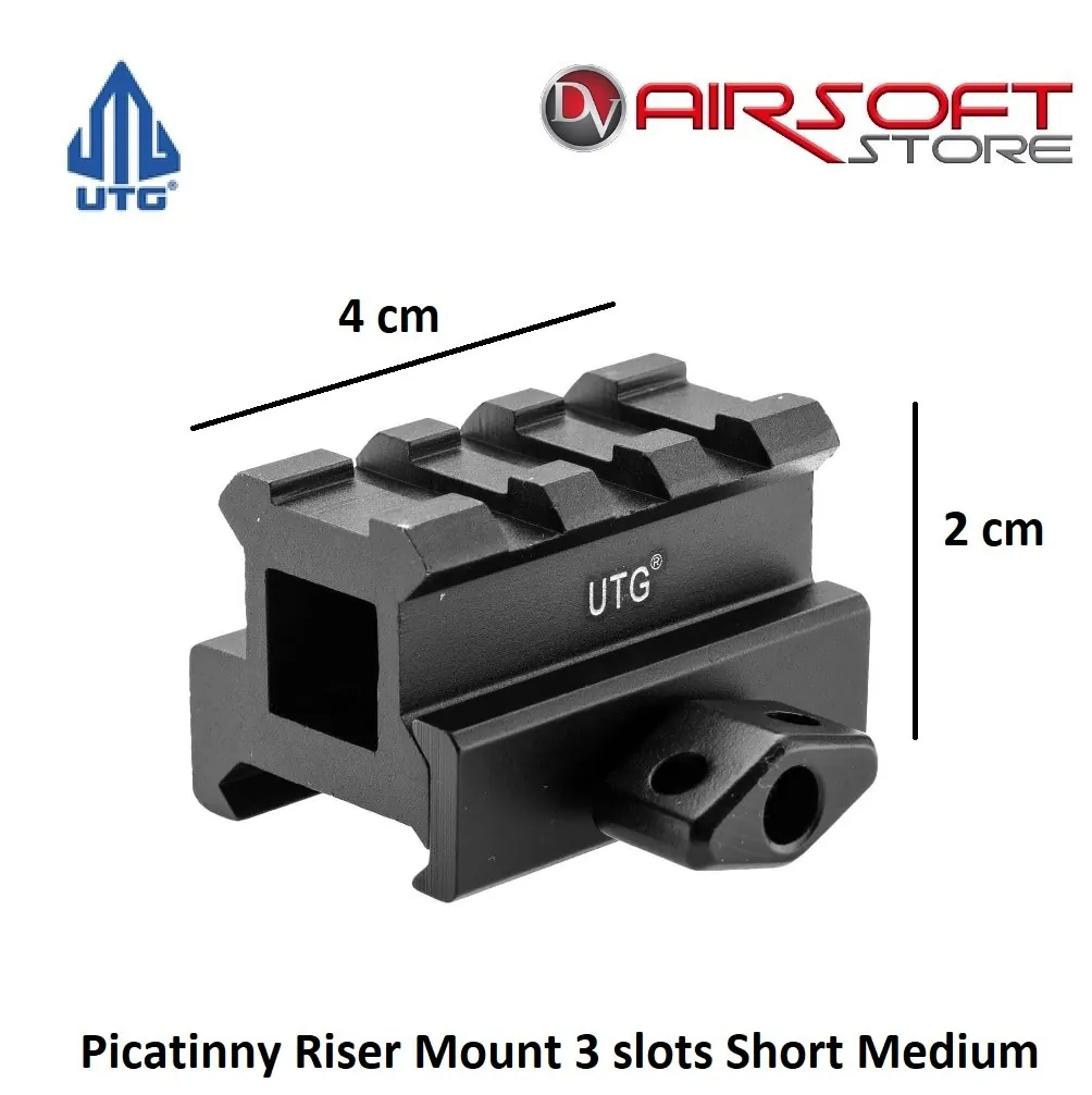 [2100000040292] Picatinny Riser Mount 3 slots Short Medium