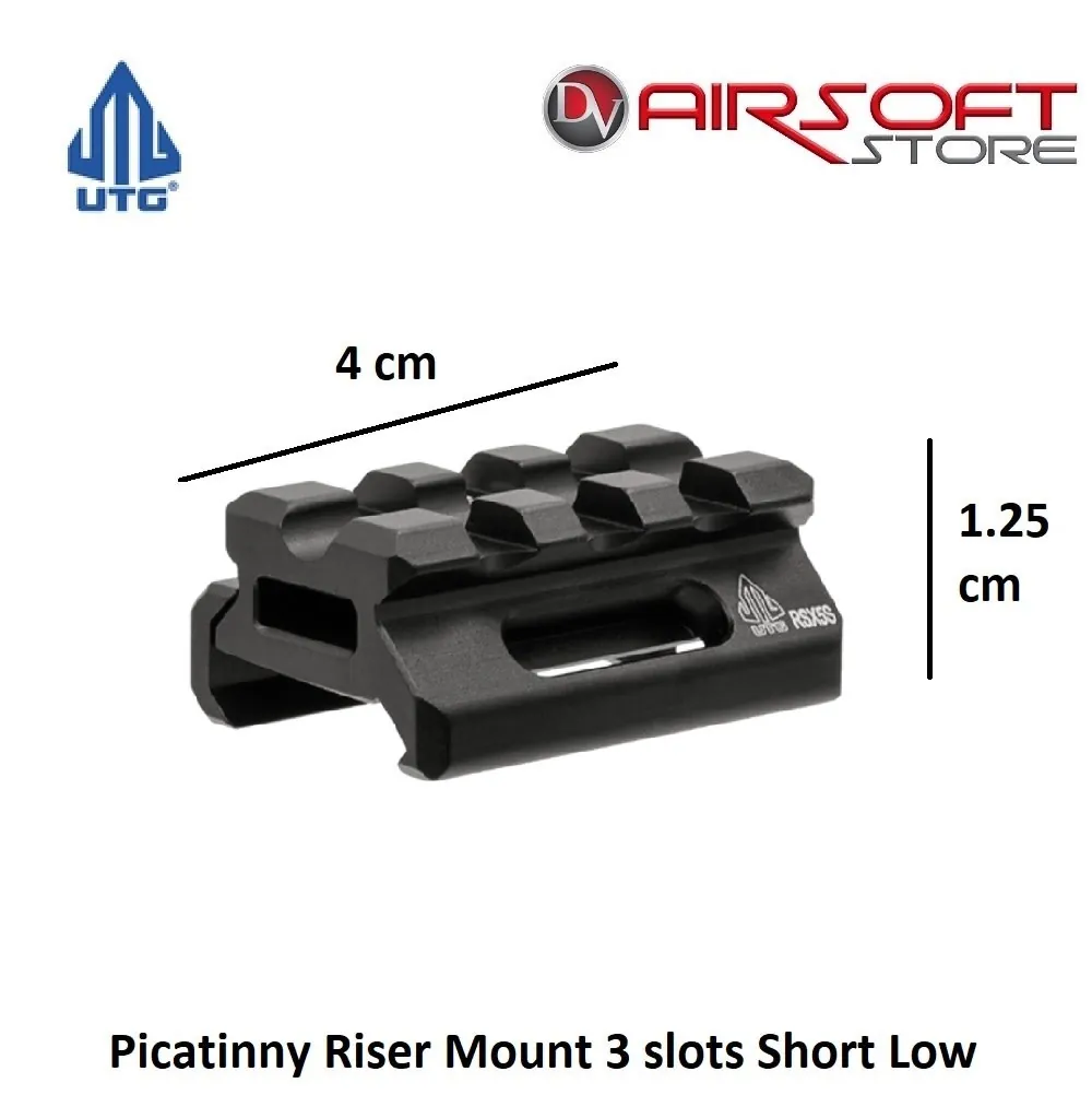 [2100000040315] Picatinny Riser Mount 3 slots Short Low