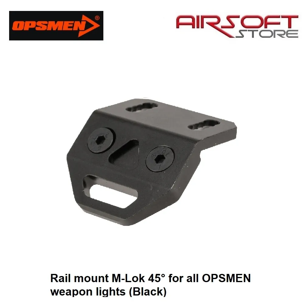 Rail mount M-Lok 45° for all OPSMEN weapon lights (Black)