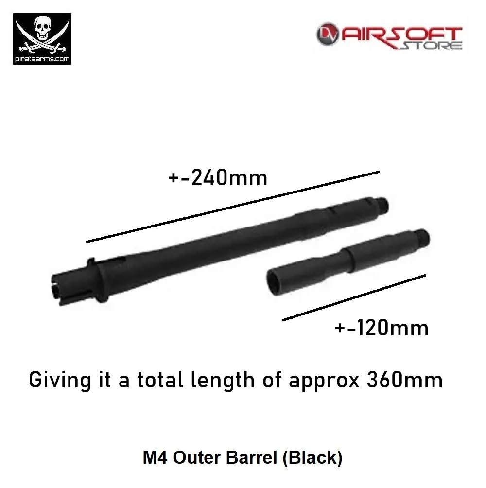 [2100000042494] M4 Outer Barrel approx 240mm + 120mm (Black)