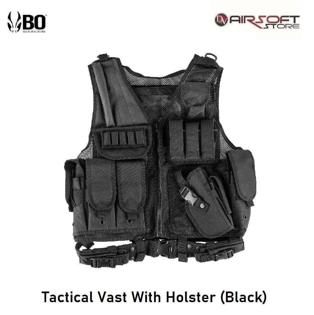 Tactical Vest With Holster (Black)