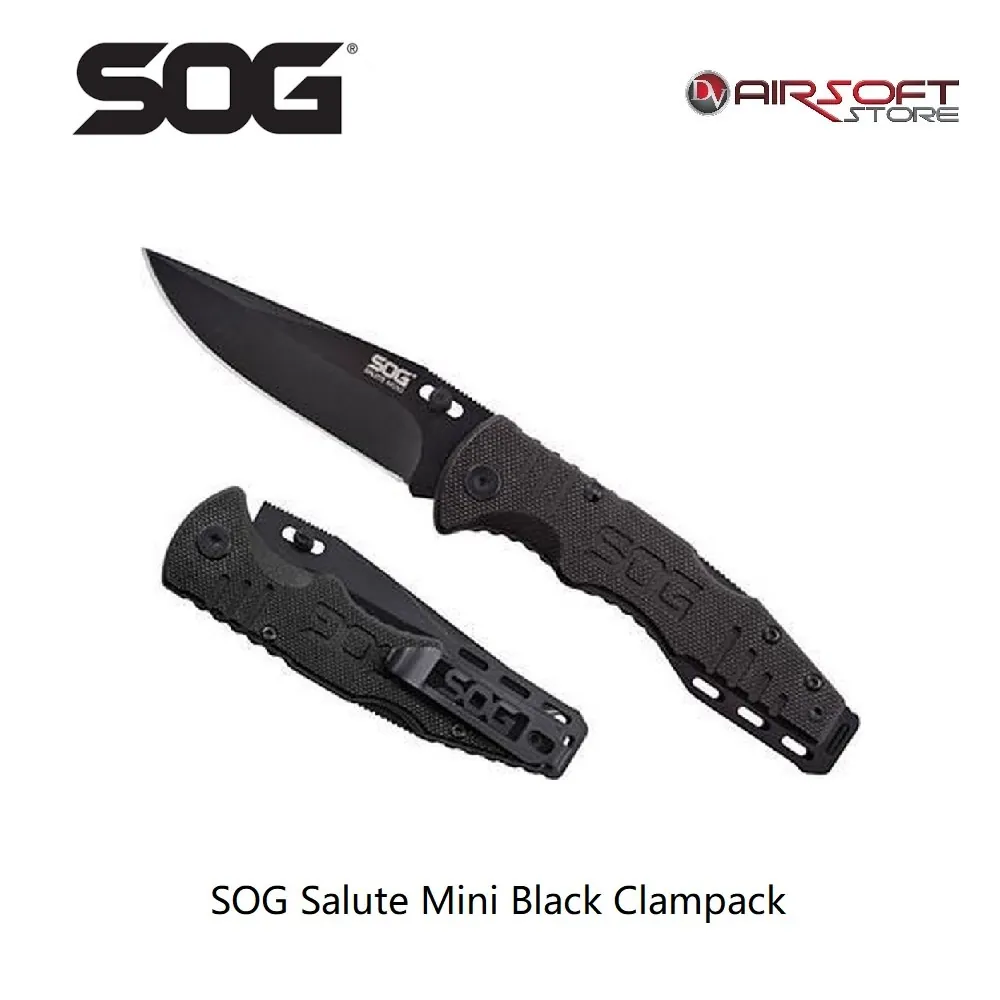 [2100000047581] Salute Mini Black Clamback knife