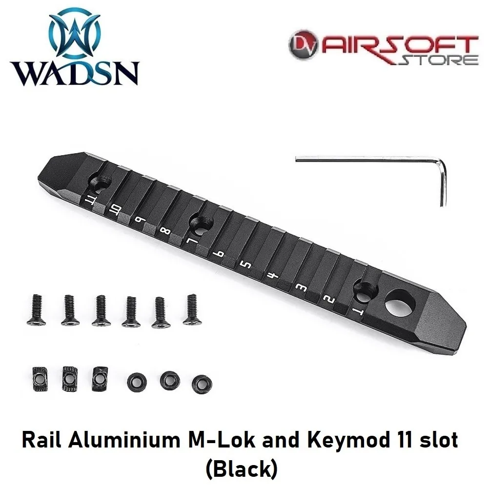 Rail Aluminium M-Lok and Keymod 11 slot (Black)