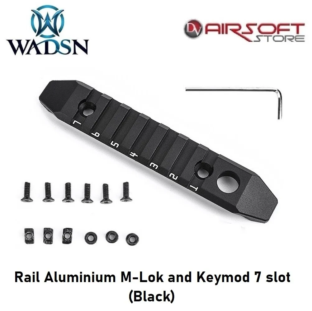 [2100000052721] Rail Aluminium M-Lok and Keymod 7 slot (black)