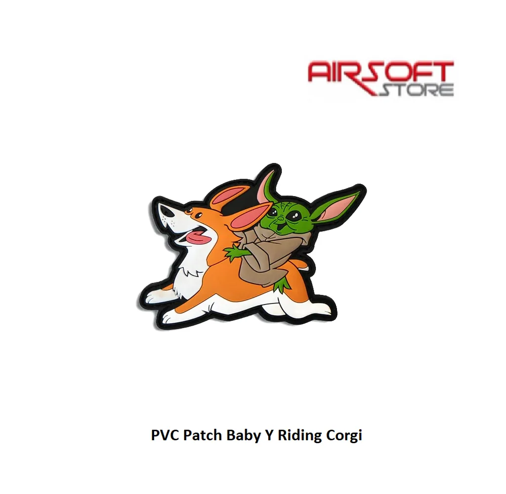 PVC Patch Baby Y Riding Corgi