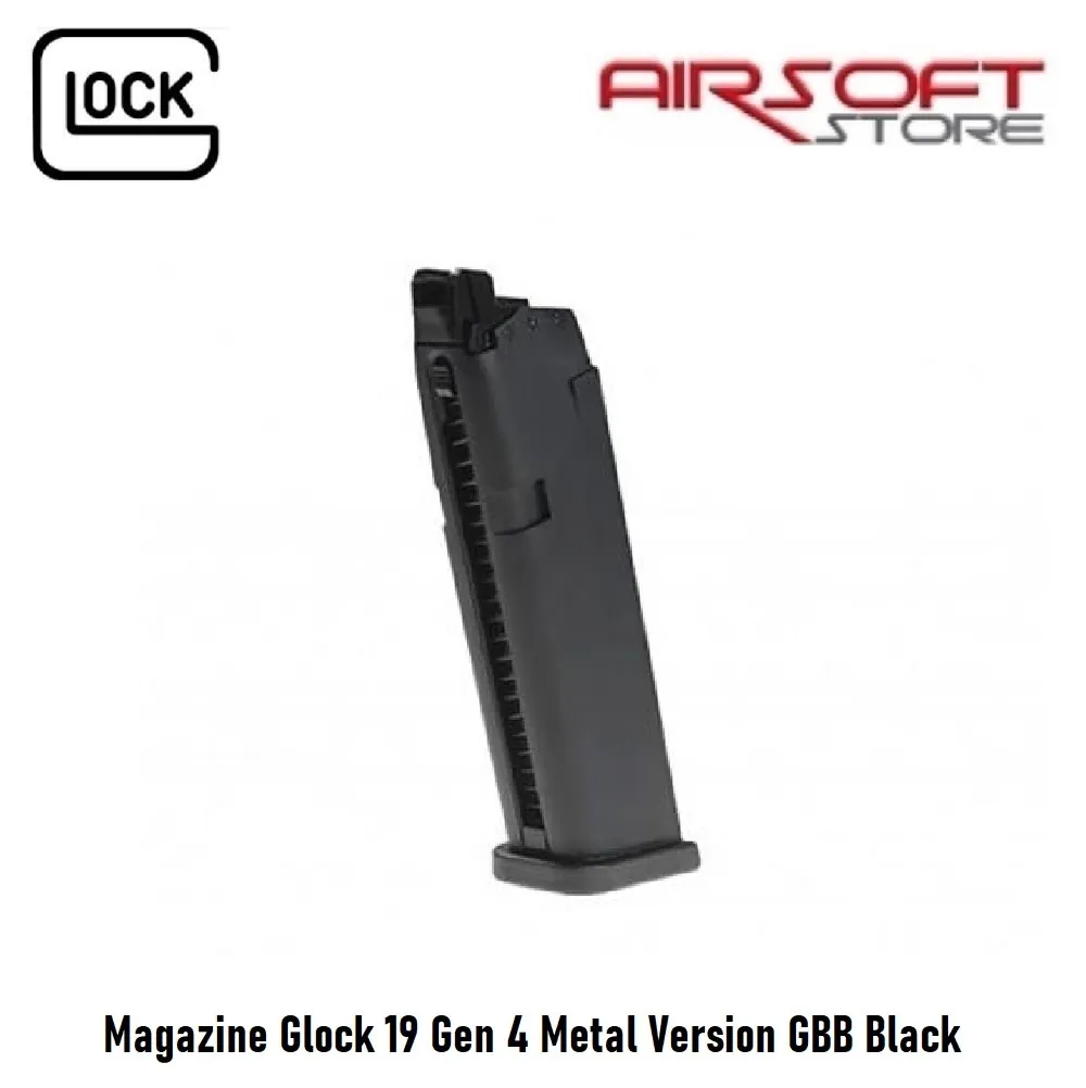 [2100000061174] Magazine Glock 19 Gen 4 Metal Version GBB Black