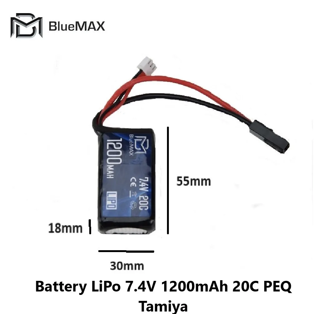 [2100000063390] Battery LiPo 7.4V 1200mAh 20C PEQ Tamiya