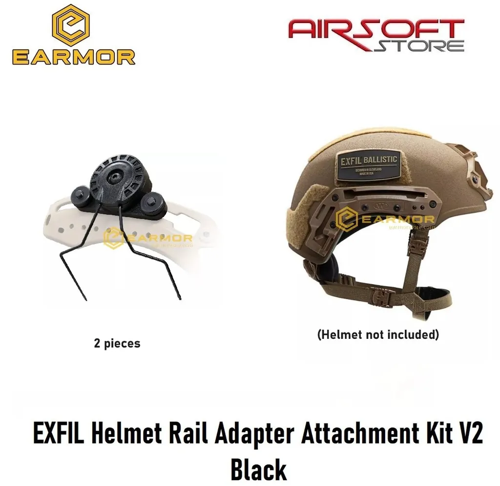 [2100000064625] EXFIL Helmet Rail Adapter Attachment Kit V2 Black