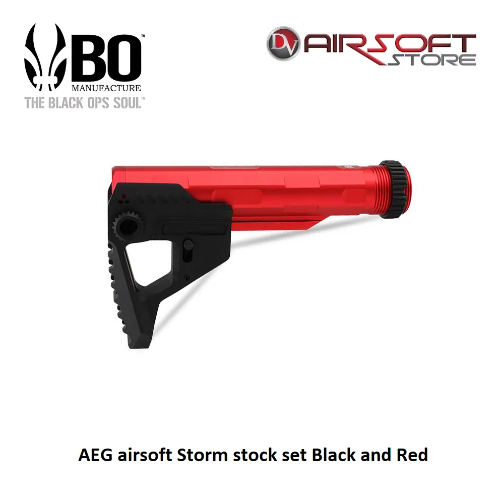 AEG airsoft Storm stock set Black and Red
