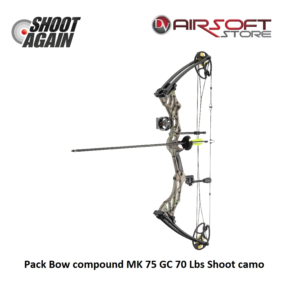 [2100000068999] Pack Bow compound MK 75 GC 70 Lbs Shoot camo