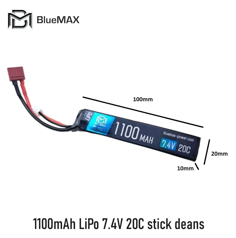 1100mAh LiPo 7.4V 20C stick deans