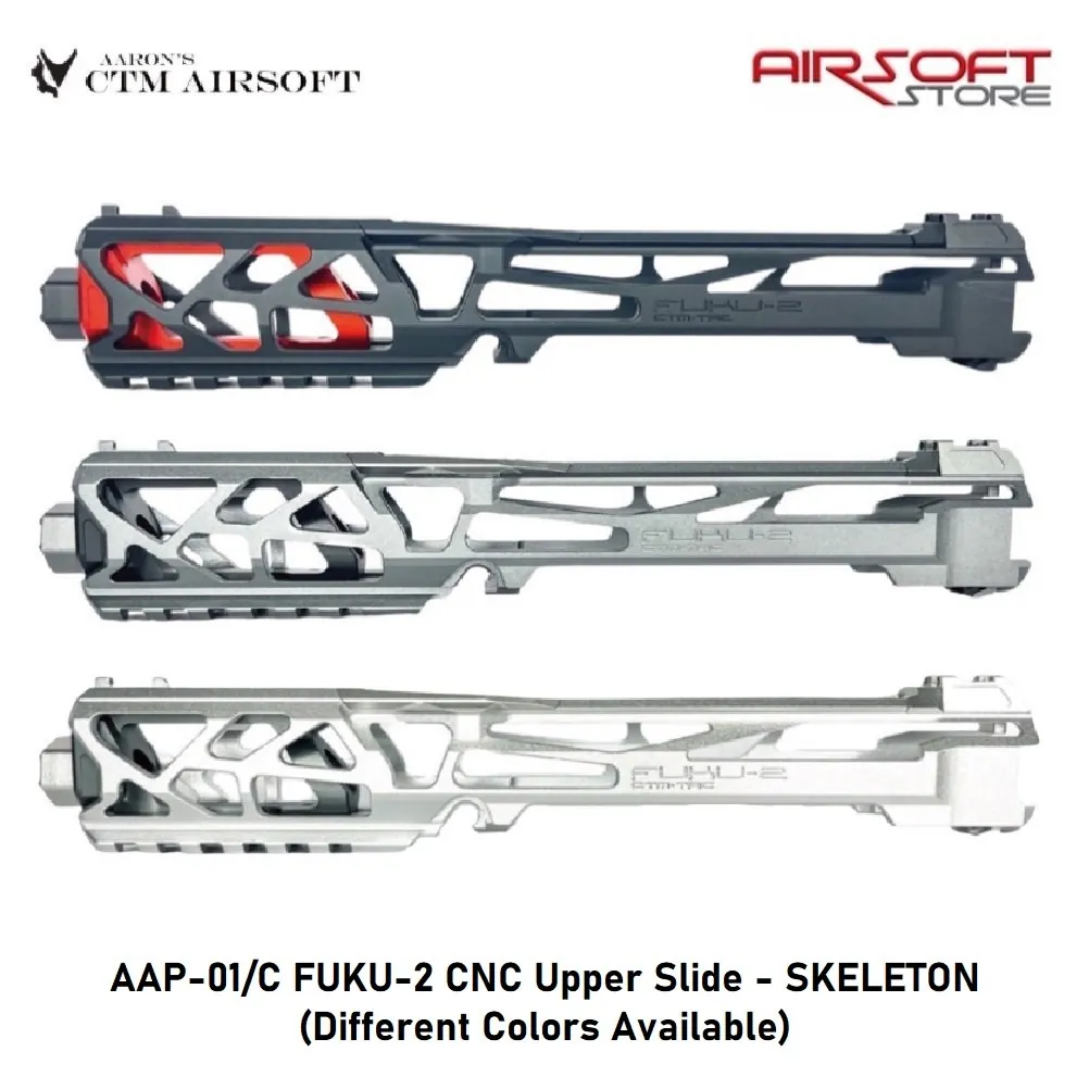 [2100000074839] AAP-01/C FUKU-2 CNC Upper Slide - SKELETON (Black / Red)