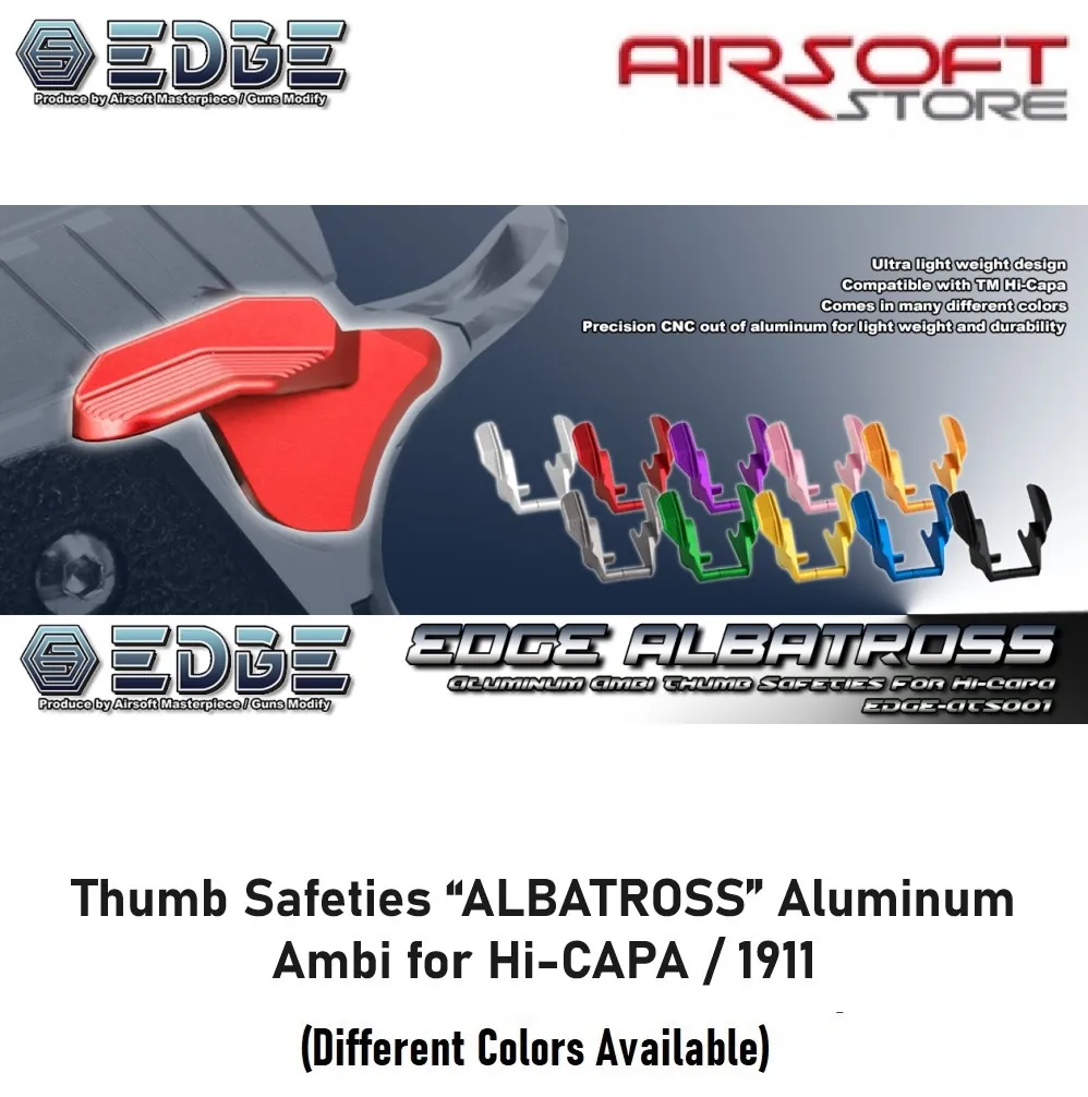 [2100000076932] Thumb Safeties “ALBATROSS” Aluminum Ambi for Hi-CAPA / 1911 (Black)