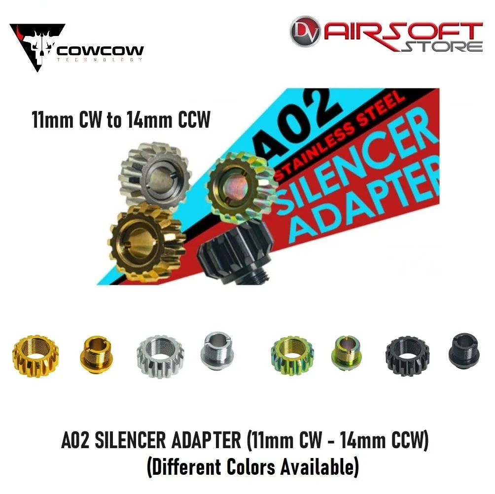 [2100000080731] A02 SILENCER ADAPTER (11mm CW - 14mm CCW) (Black)