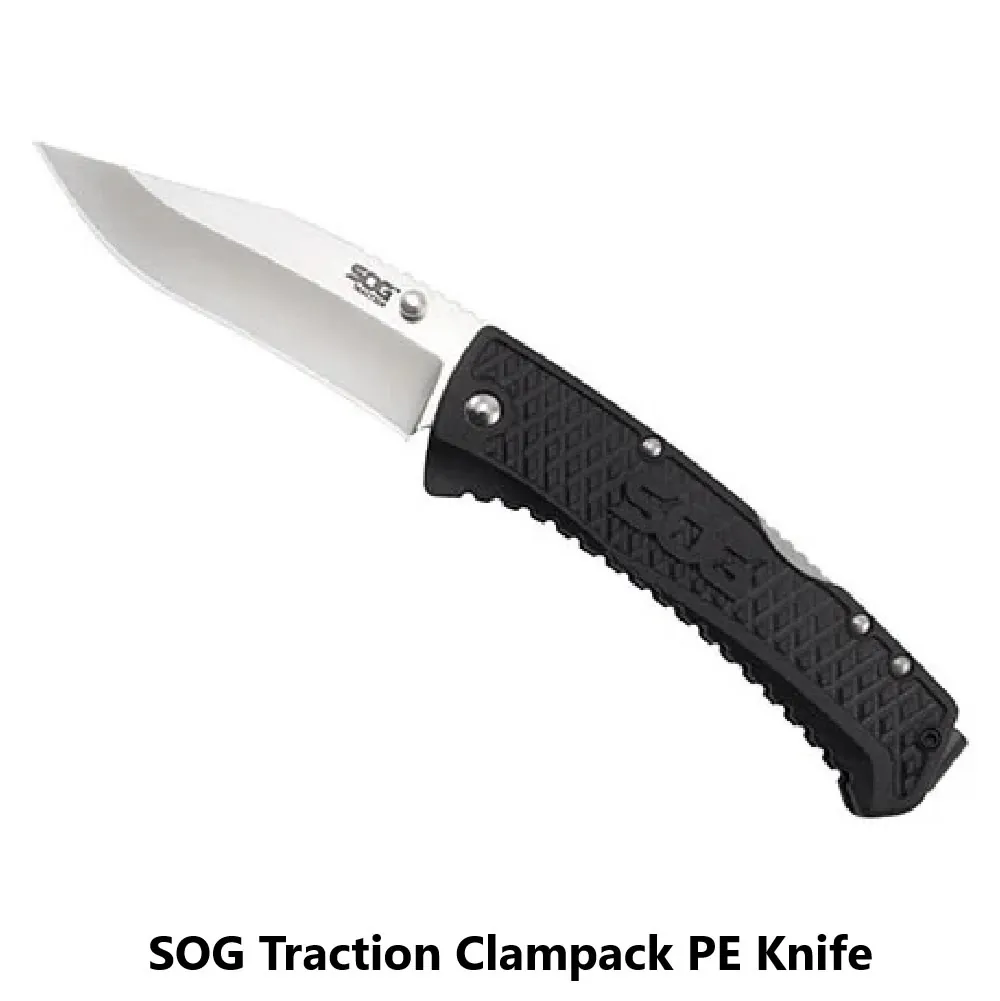 [2100000086993] SOG Traction Clampack PE Knife