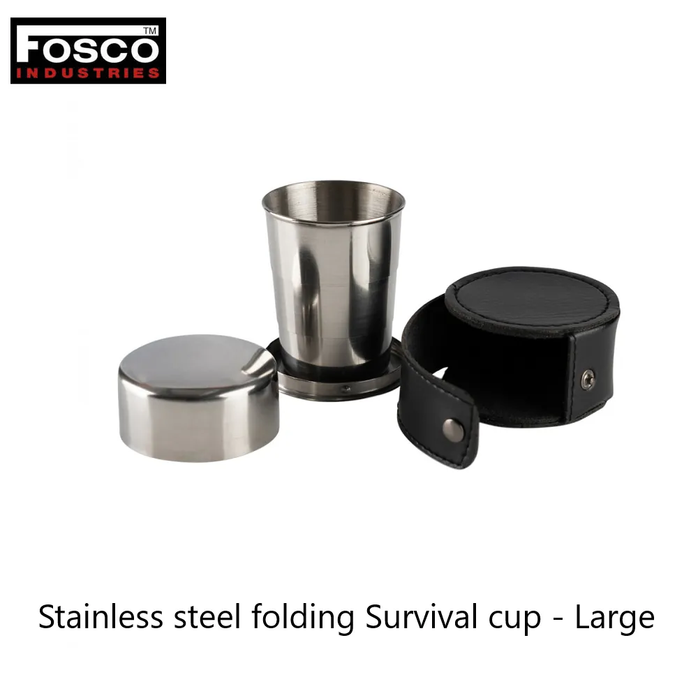 [2100000087785] Stainless steel folding Survival cup - Large