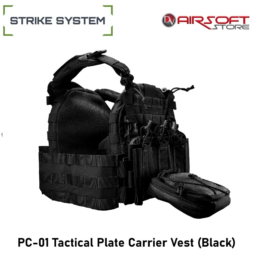 PC-01 Tactical Plate Carrier Vest (Black)