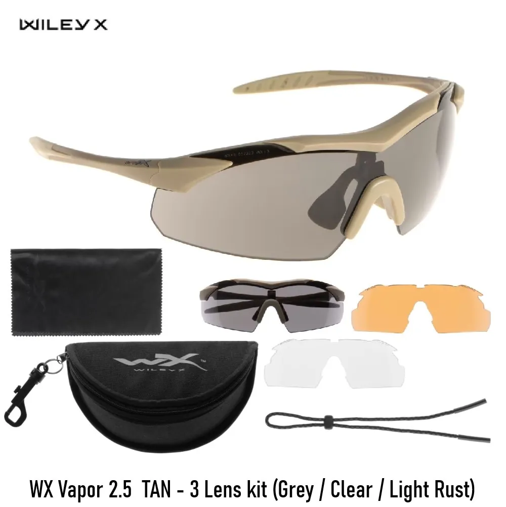 WX Vapor 2.5  TAN - 3 Lens kit (Grey / Clear / Light Rust)