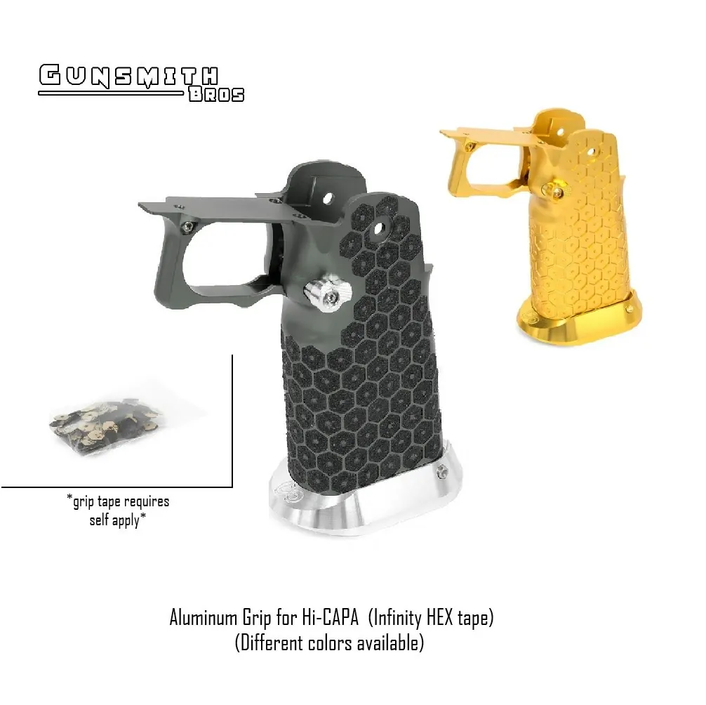 [2100000094936] Aluminum Grip for Hi-CAPA  (Infinity HEX tape) (Black)