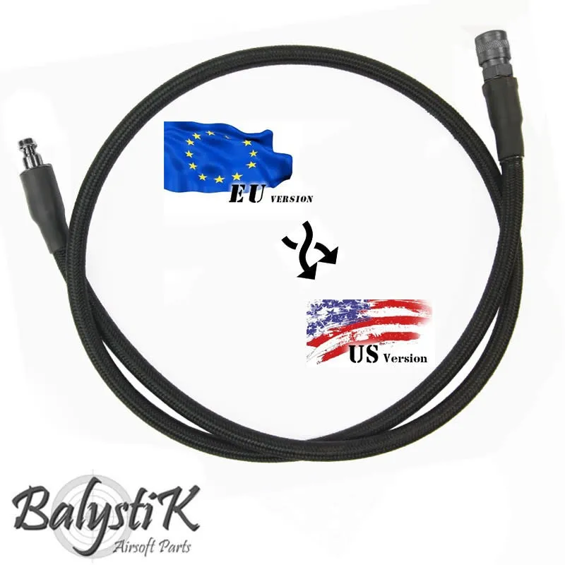 [2100000075393] Adapter EU - US 8mm black braided line for HPA regulator