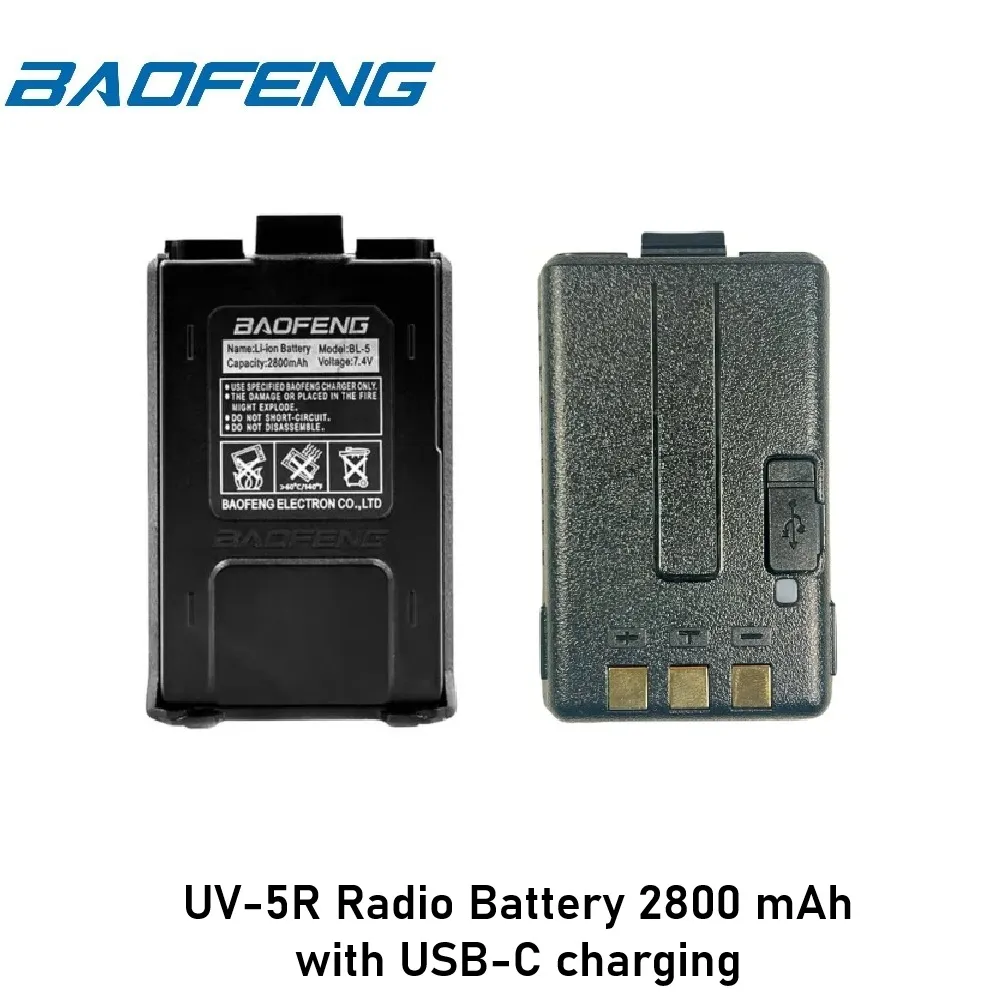 UV-5R Radio Battery 2800 mAh with USB-C charging