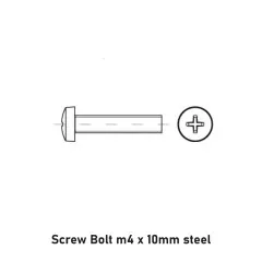 [2100000075713] Screw Bolt m4 x 10mm steel