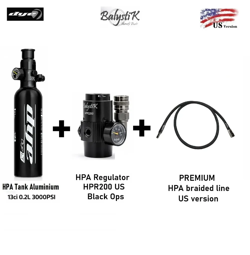 [2100000080519] BALYSTIK HPR200 + DYE HPA TANK SET 0.2L Black (US)