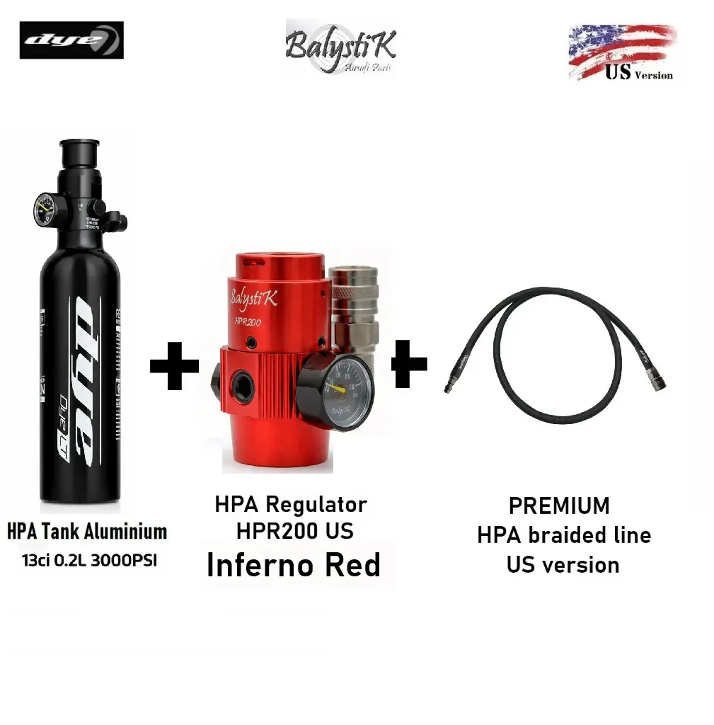 [2100000080533] BALYSTIK HPR200 + DYE HPA TANK SET 0.2L Red (US)